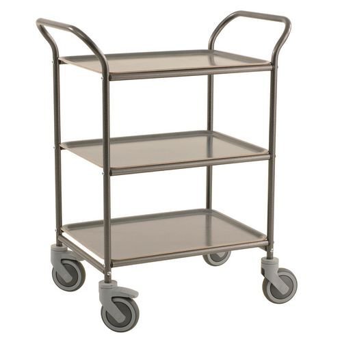 Konga three tier service trolleys with removable non-slip surface trays, anthracite grey Konga three tier service trolleys with removable non-slip surface trays, anthracite grey
