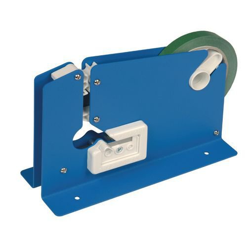 Bag neck tape sealer with trimming blade Bag neck tape sealer with trimming blade