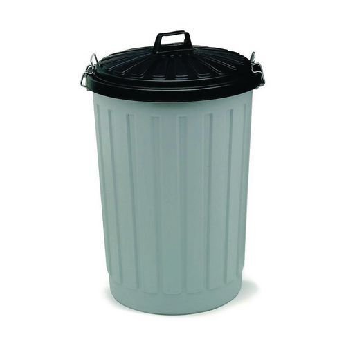 Plastic dustbin with locking clip lid Plastic dustbin with locking clip lid