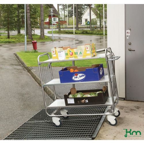 Konga flexible shelf trolleys with central locking Konga flexible shelf trolleys with central locking
