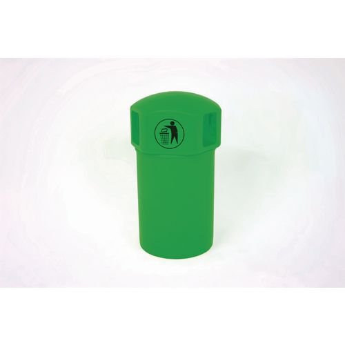 145L Hooded top litter bin with tidy man logo - Green 145L Hooded top litter bin with tidy man logo - Green