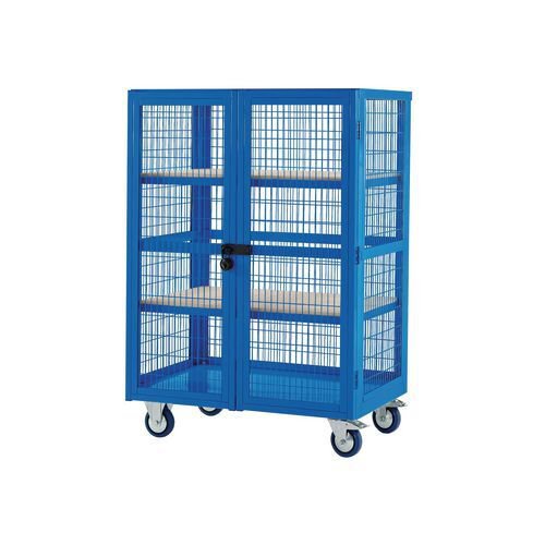 Mesh sided shelf trucks, with doors Mesh sided shelf trucks, with doors
