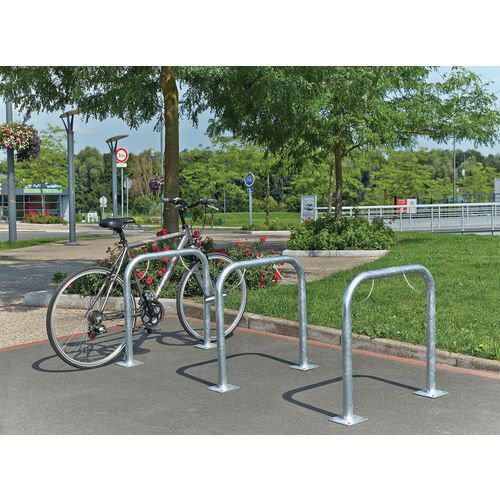 Galvanised Sheffield cycle stands, surface mounted Galvanised Sheffield cycle stands, surface mounted