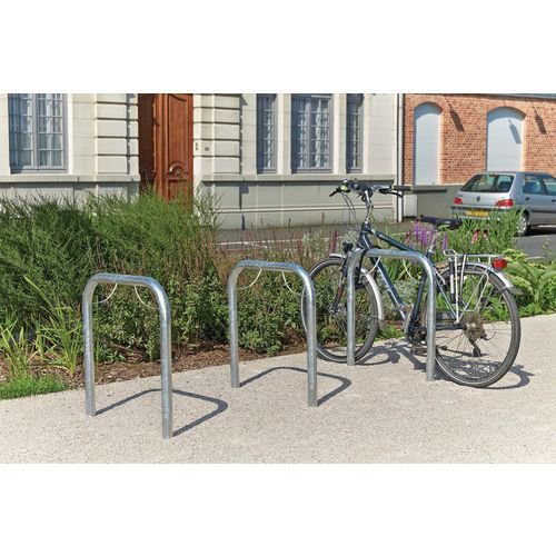 Galvanised Sheffield cycle stands, sunken Galvanised Sheffield cycle stands, sunken