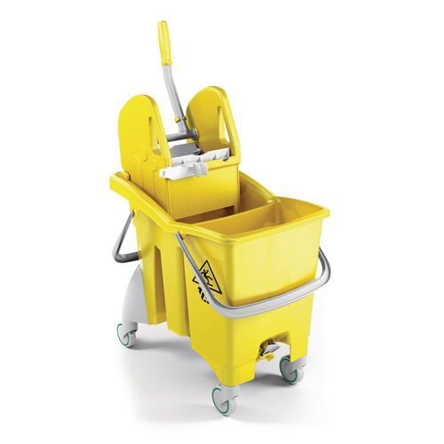 30L Mobile double mop bucket with drain plug & wringer 30L Mobile double mop bucket with drain plug & wringer