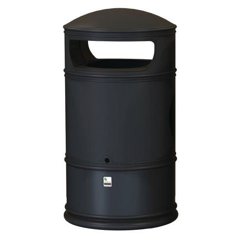 Rounded hooded top outdoor litter bin Rounded hooded top outdoor litter bin