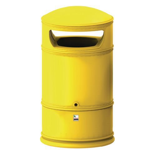 Rounded hooded top outdoor litter bin Rounded hooded top outdoor litter bin