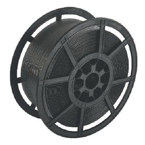 Polypropylene strapping, 16mm x 750m, hand strap, black Polypropylene strapping, 16mm x 750m, hand strap, black