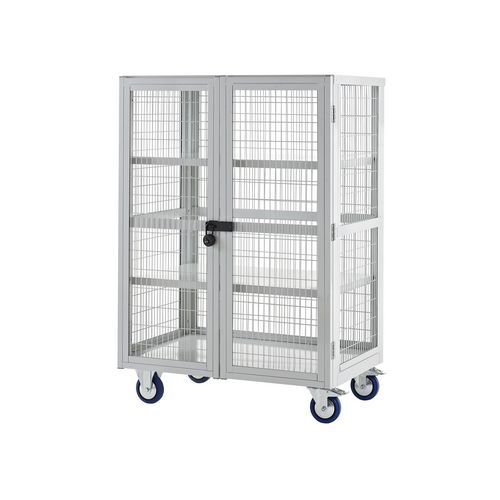 Mesh sided shelf trucks, with doors Mesh sided shelf trucks, with doors