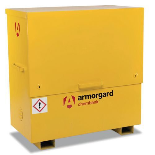 Armorgard High security COSHH chemical storage chests with pallet feet Armorgard High security COSHH chemical storage chests with pallet feet