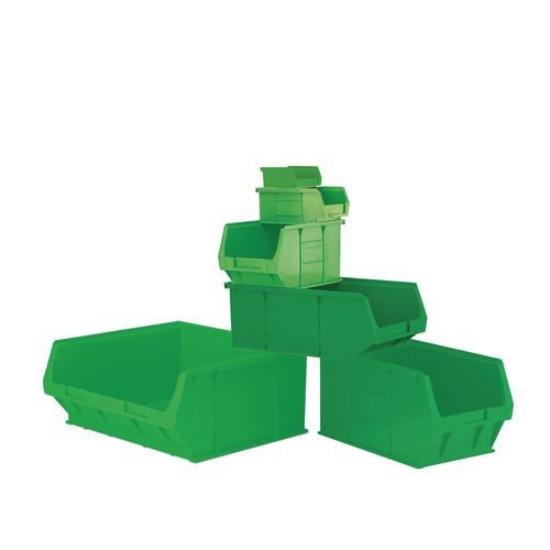Standard small parts bins - green and yellow Standard small parts bins - green and yellow