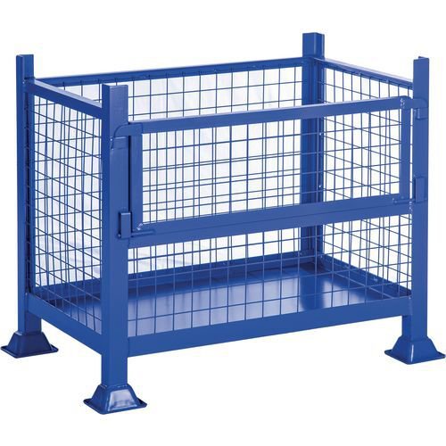 Steel box pallet with half drop side, 500kg capacity Steel box pallet with half drop side, 500kg capacity