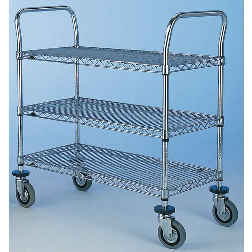 Chrome wire shelf trolleys Chrome wire shelf trolleys
