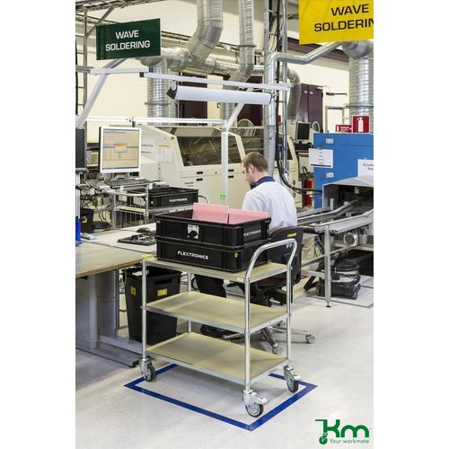 Konga ESD table trolleys - 3 tier, braked Konga ESD table trolleys - 3 tier, braked