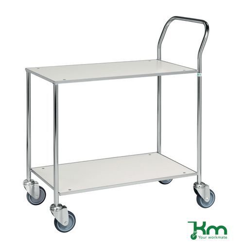 Konga small table trolley - galvanised frame, white shelves Konga small table trolley - galvanised frame, white shelves