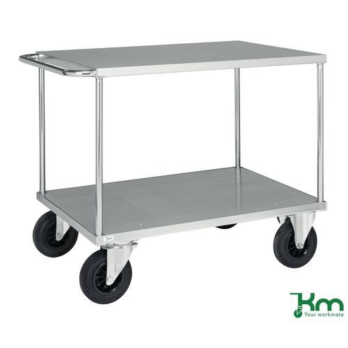 Konga heavy duty two tier galvanised shelf trolley - braked castors Konga heavy duty two tier galvanised shelf trolley - braked castors
