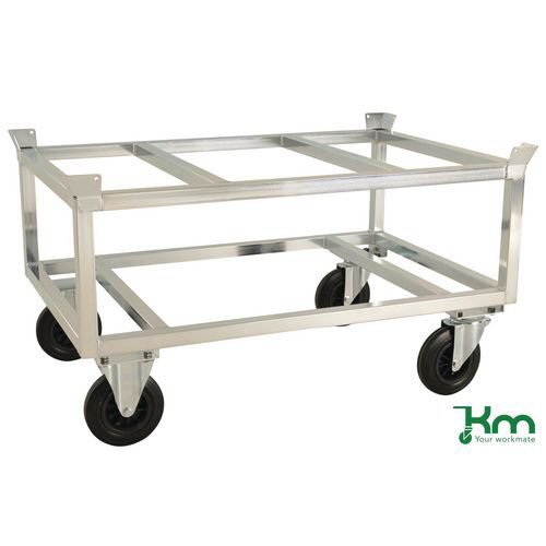 Konga galvanised Euro-pallet dollies, 650mm height Konga galvanised Euro-pallet dollies, 650mm height