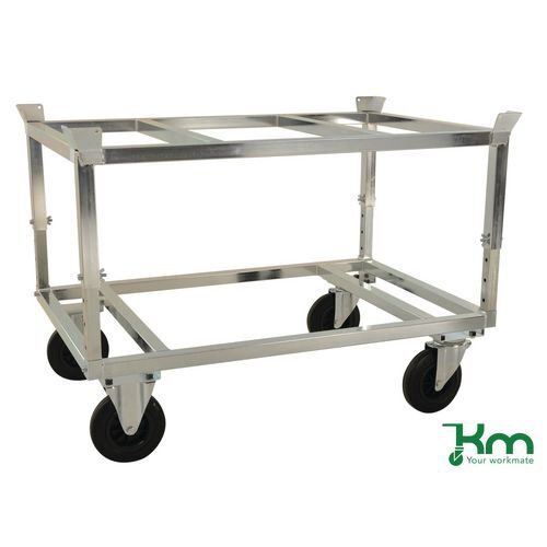 Konga galvanised Euro-pallet dollies, 655 - 835mm adjustable height Konga galvanised Euro-pallet dollies, 655 - 835mm adjustable height