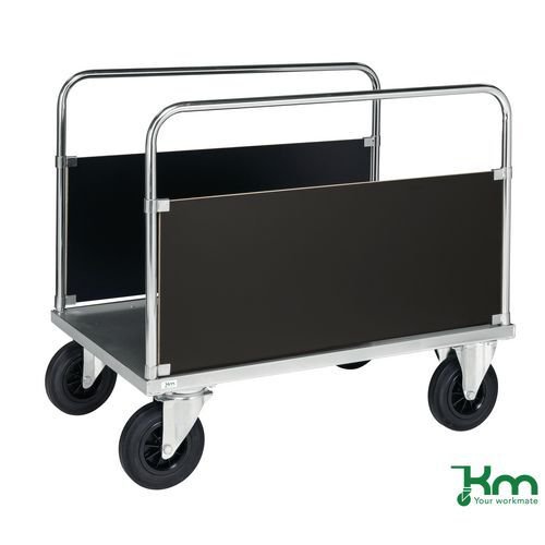 Konga heavy duty galvanised platform truck, double sided - braked Konga heavy duty galvanised platform truck, double sided - braked