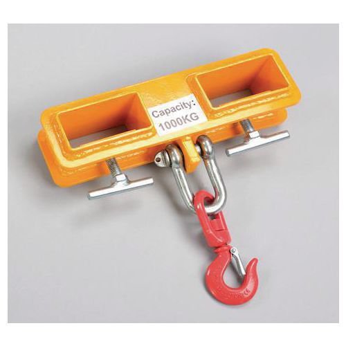 Forklift truck mounted crane hooks Forklift truck mounted crane hooks