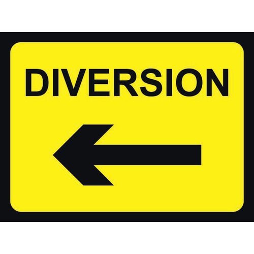 600 X 450mm Temporary Sign Frame Diversion Arrow Left | Woods Business ...