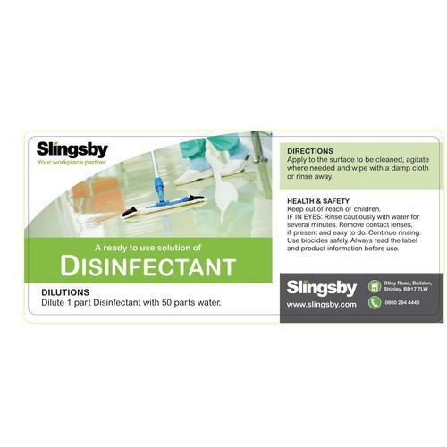 Disinfectant label Disinfectant label