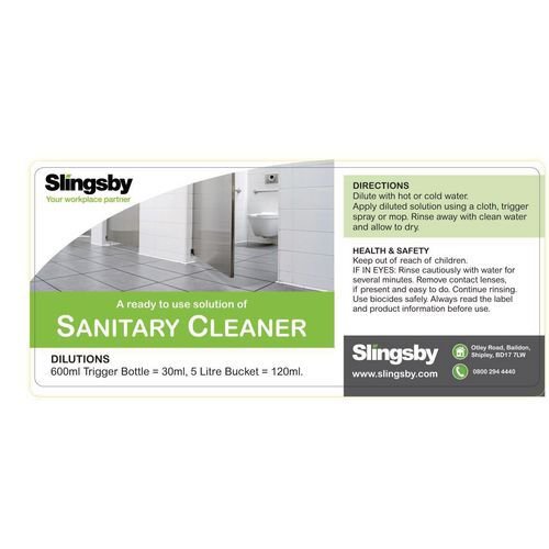 Sanitary cleaner label Sanitary cleaner label