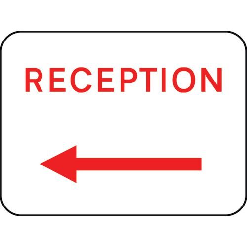 600 X 450mm Dibond aposReception Arrow Leftapos Road Sign With Channel ...