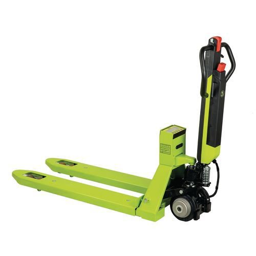 Compact semi-electric powered pallet truck with weigh scales Compact semi-electric powered pallet truck with weigh scales
