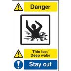 Quarry+Sign%3A+Thin+Ice+Deepwater+%2F+Stay+Out+-+Dib+%28400+X+600+Mm%29