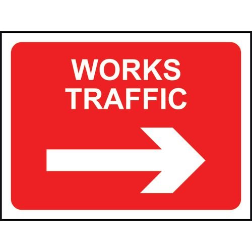 600 X 450mm Temporary Sign Works Traffic Arrow Right | Woods Business ...