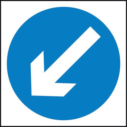 750 X 750mm Temporary Sign Arrow Down Left | Woods Business Services
