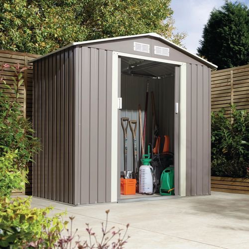 Metal garden shed store with apex roof Metal garden shed store with apex roof