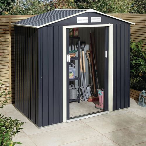 Metal garden shed store with apex roof Metal garden shed store with apex roof