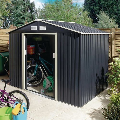Metal garden shed store with apex roof Metal garden shed store with apex roof