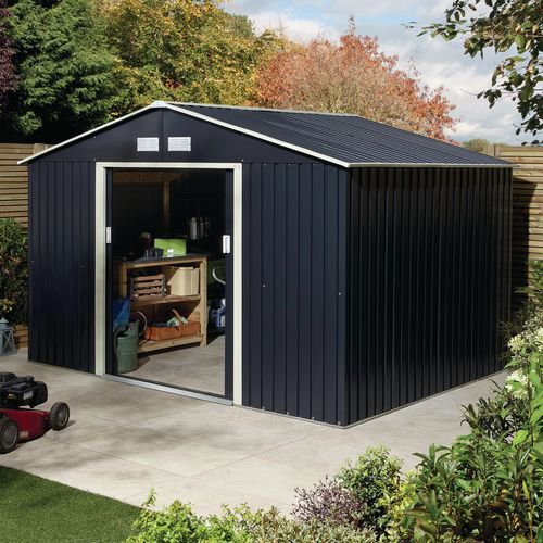 Metal garden shed store with apex roof Metal garden shed store with apex roof