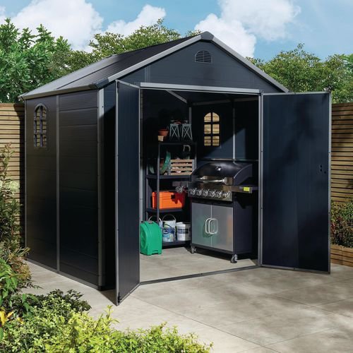 Plastic garden storage shed with double door Plastic garden storage shed with double door