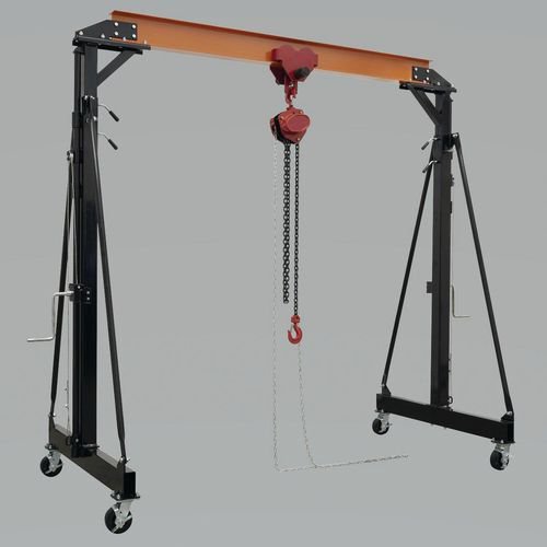 Adjustable portable steel gantry crane kit, 2000kg capacity Adjustable portable steel gantry crane kit, 2000kg capacity