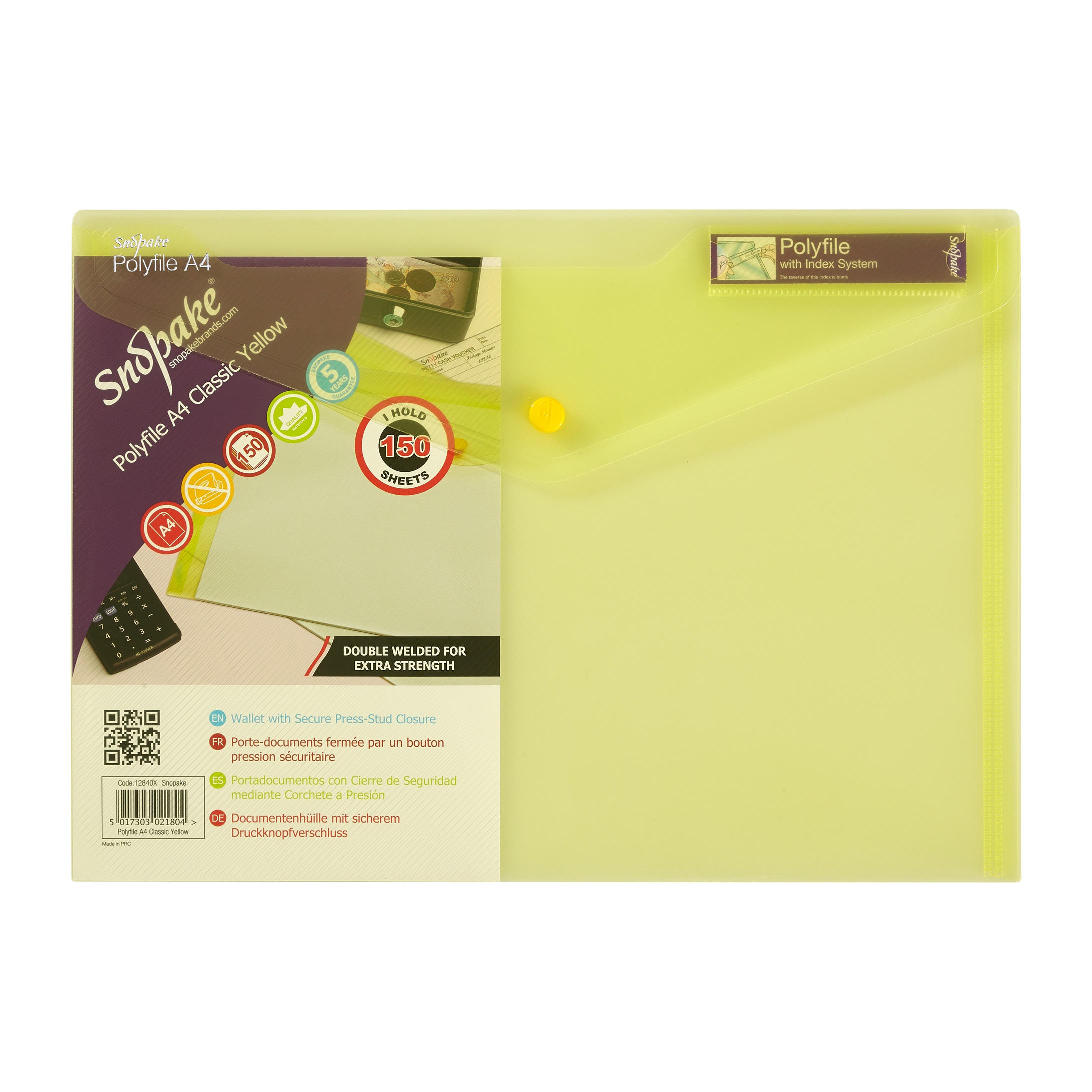 POLYFILE A4 YELLOW- 5 FILES
