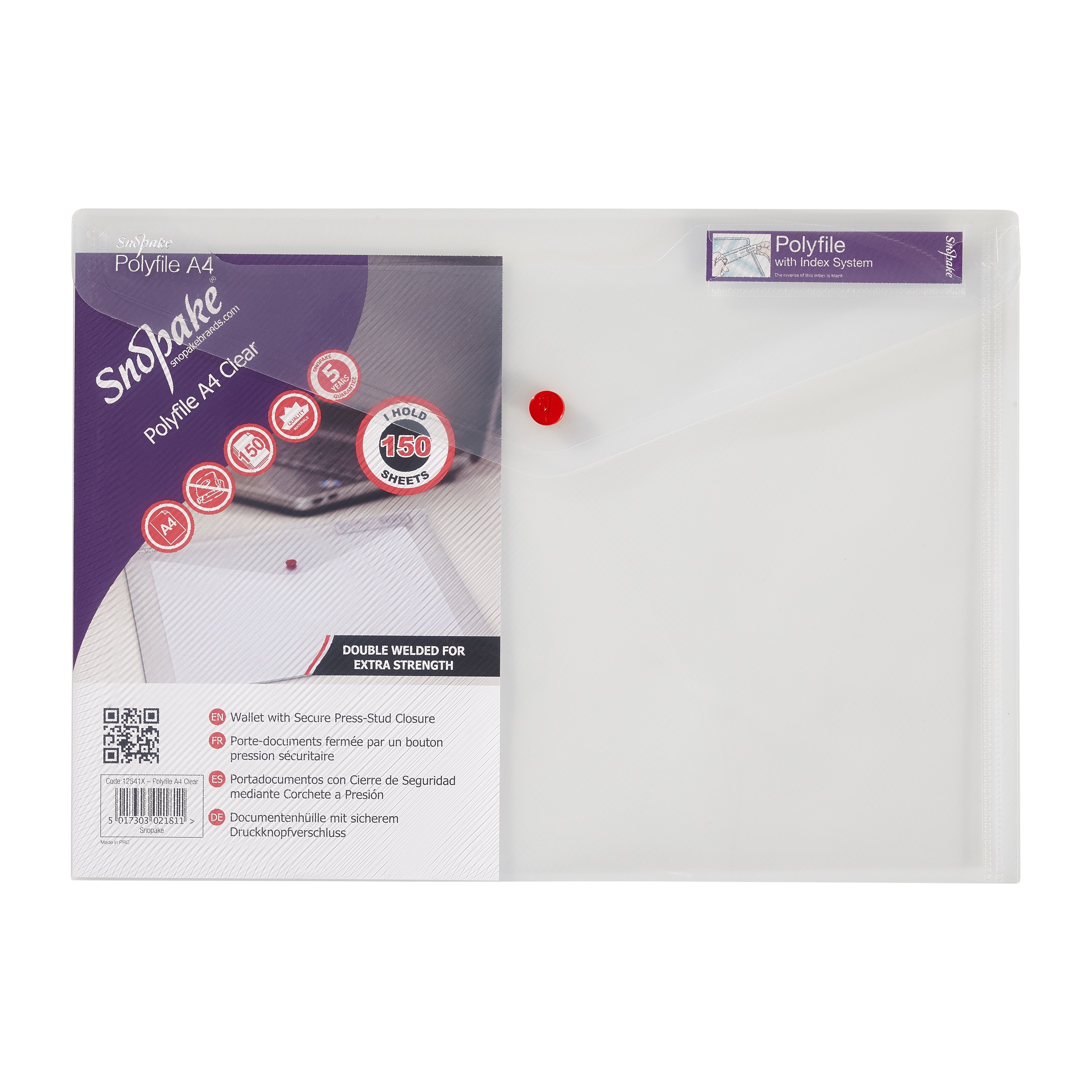 POLYFILE A4 CLEAR- 5 FILES