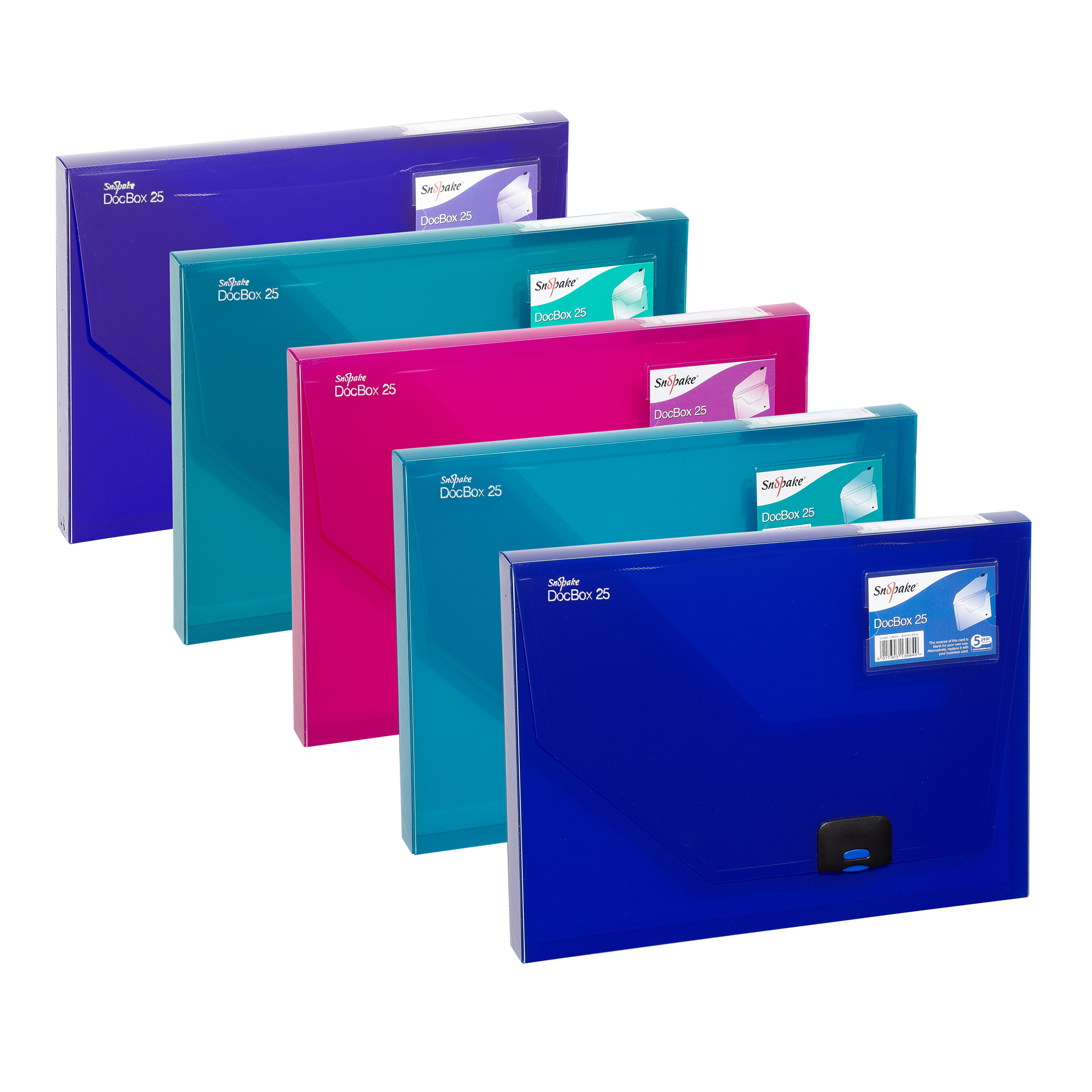 Snopake 25mm Document Box A4 Electra Assorted (Pack of 5) 14832 Snopake 25mm Document Box A4 Electra Assorted (Pack of 5) 14832