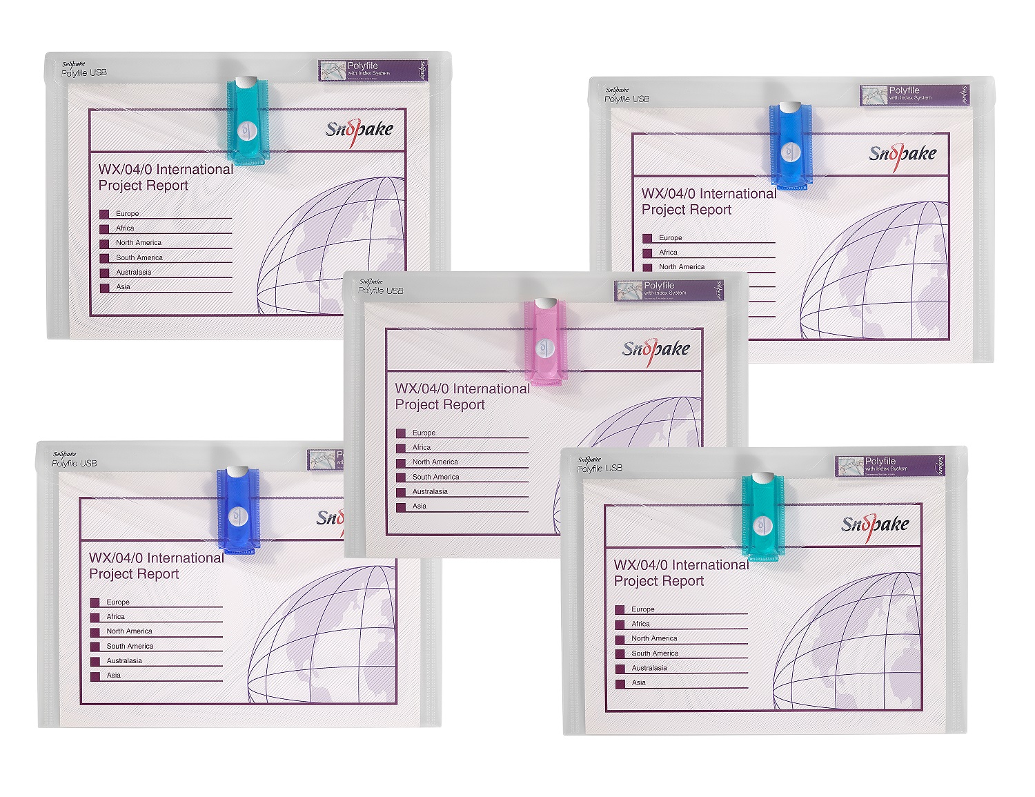 POLYFILE USB FOOLSCAP ELECTRA ASSTD- 5 F