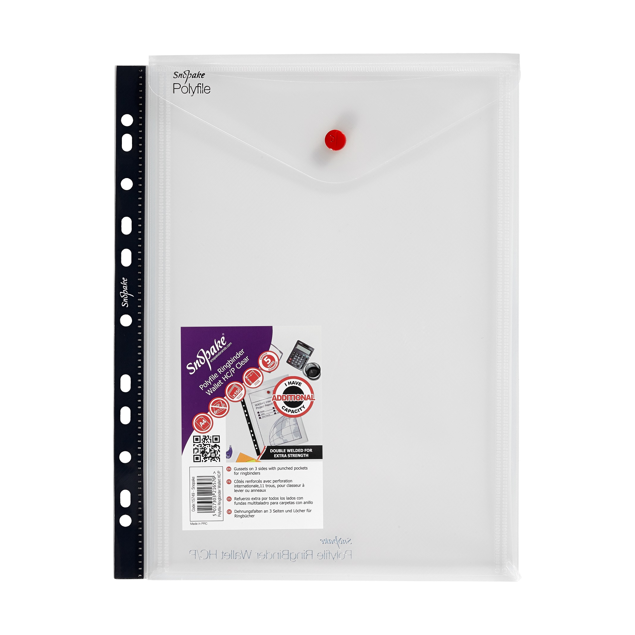 POLYFILE RINGBINDER WALLET HC/P A4 CLEAR