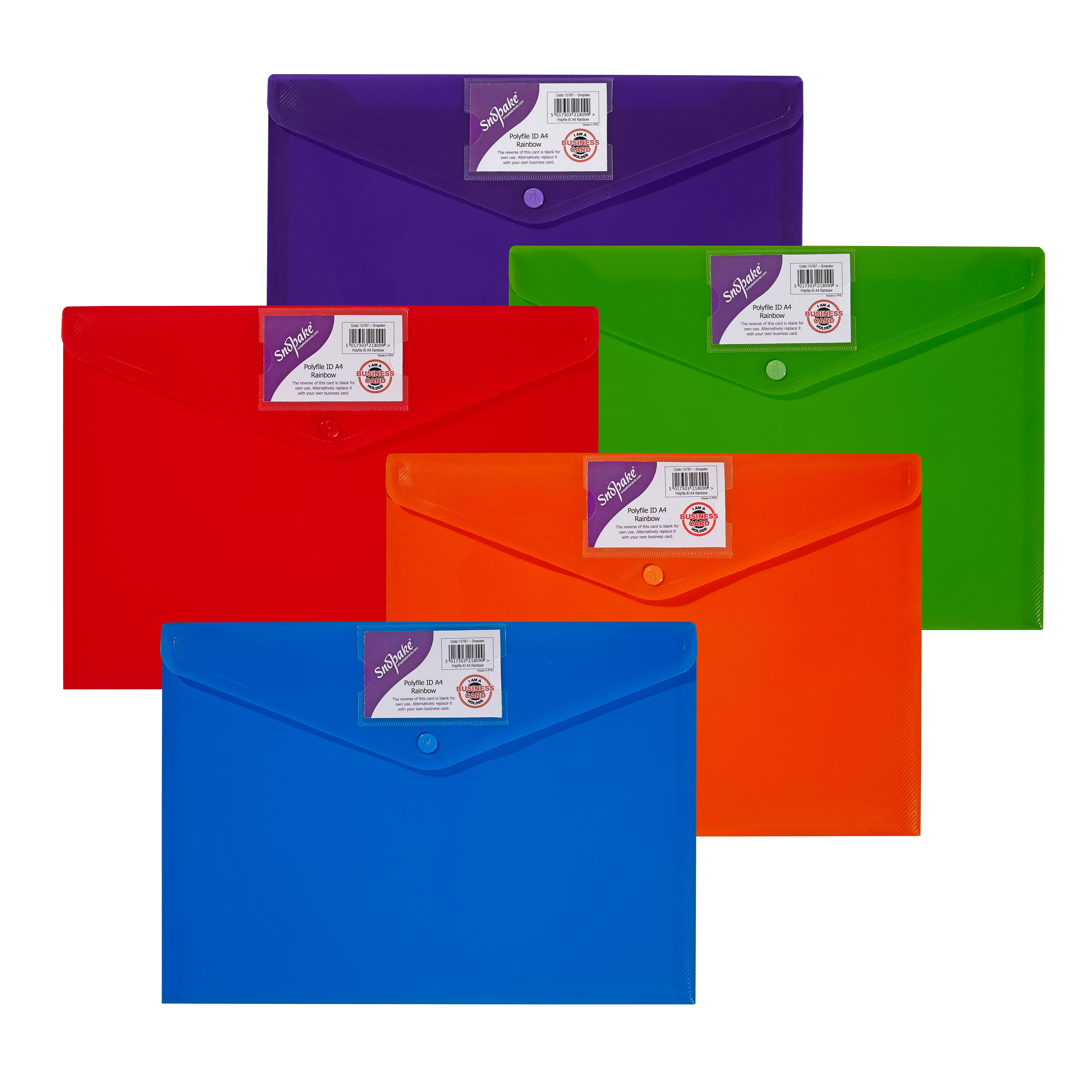 RAINBOW POLYFILE ID A4 ASSORTED- 5 FILES