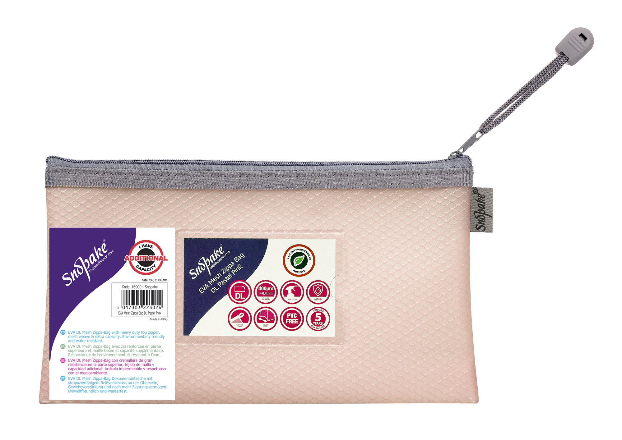 EVA PASTEL MESH HC DL ZIPPA BAG - PINK-