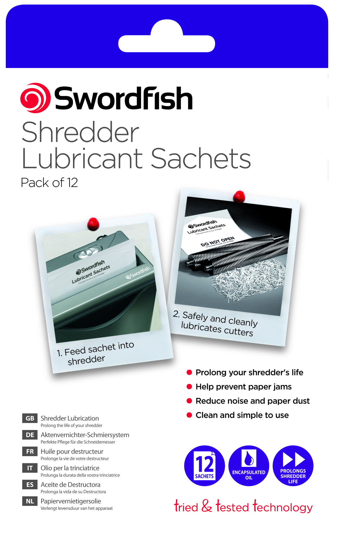 SHREDDER LUBRICANT SACHETS- 10 PACKS OF