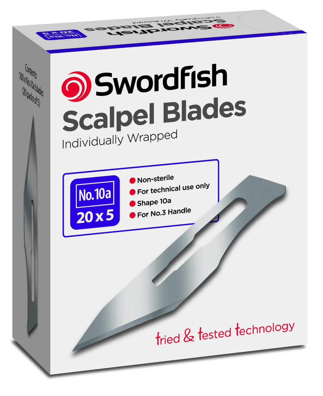 Swordfish Scalpel Blades No 10A Silver (Pack 100)