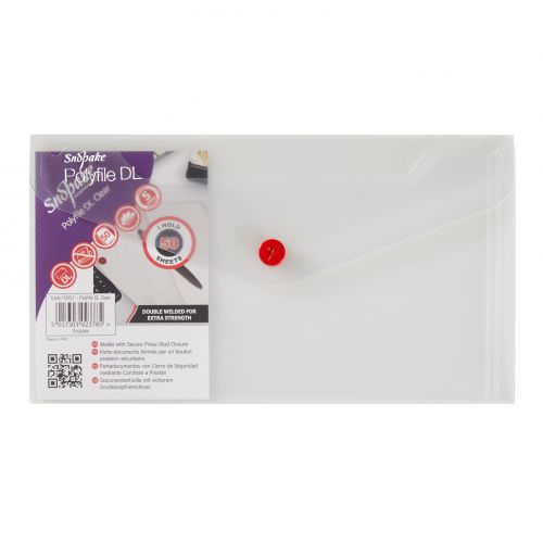 Snopake Polyfile Wallet File Polypropylene DL Clear (Pack 5) - 10057