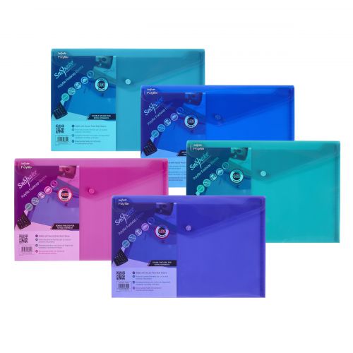 Snopake Polyfile Wallet File Polypropylene Foolscap Electra Assorted Colours (Pack 5) - 10088