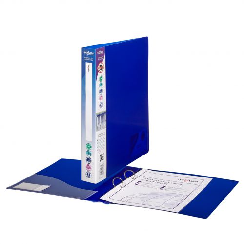 Snopake Superline Ring Binder 2 O-Ring A4 25mm Rings Electra Blue (Pack 10) - 10159